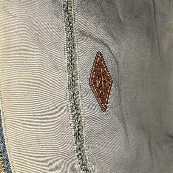 Fossil Blue Leather Tote Shoulder Bag Handbag Purse - Picture 13 of 14